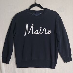 Vacationland Navy 'Maine' Rope Script Pullover Kids Sweatshirt Size Large
